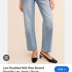 pistola Light Blue Studded Straight Leg Jeans